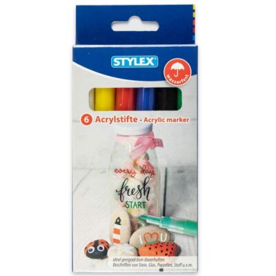 Akrylový popisovač 1-2 mm STYLEX 6 ks