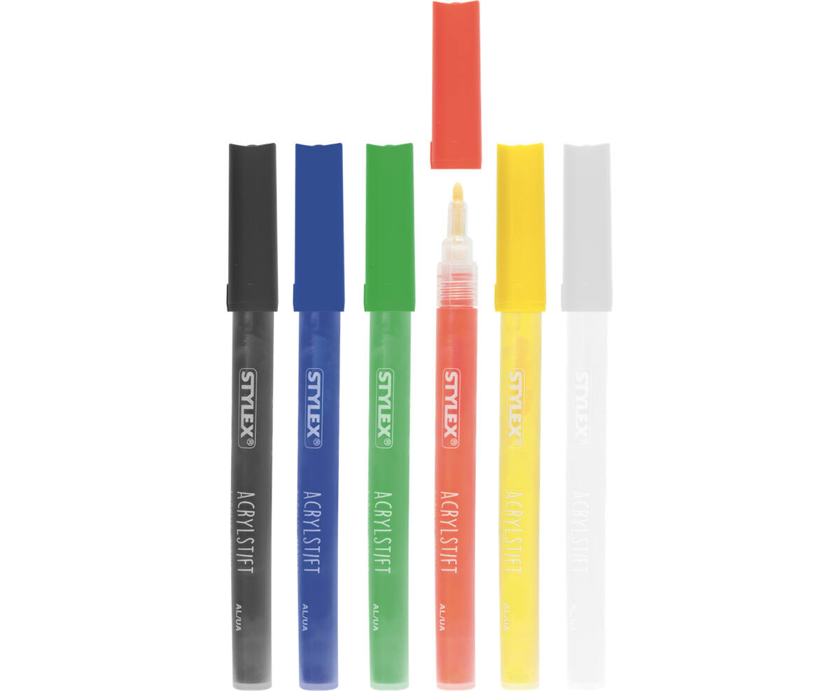 Akrylový popisovač 1-2 mm STYLEX 6 ks – Obrázok 2