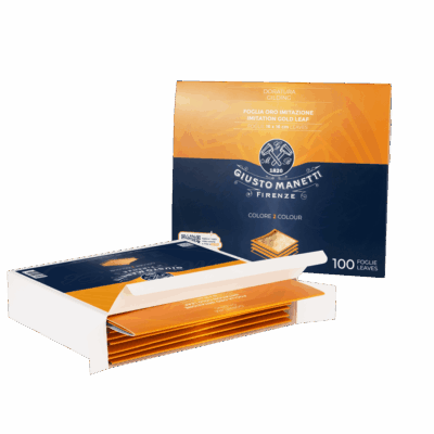 Zlatá metalická fólia Manetti 16 x 16 cm, 100 listov